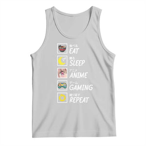 Eat Sleep Anime Gaming Repeat Tank Top Kawaii Otaku Gamer Manga Ramen Lover TS02 Ash Print Your Wear