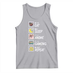 Eat Sleep Anime Gaming Repeat Tank Top Kawaii Otaku Gamer Manga Ramen Lover TS02 Athletic Heather Print Your Wear