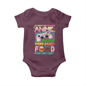 Anime Video Games Food Baby Onesie Japan Kawaii Gamer Otaku Aesthetic TS02 Maroon Print Your Wear
