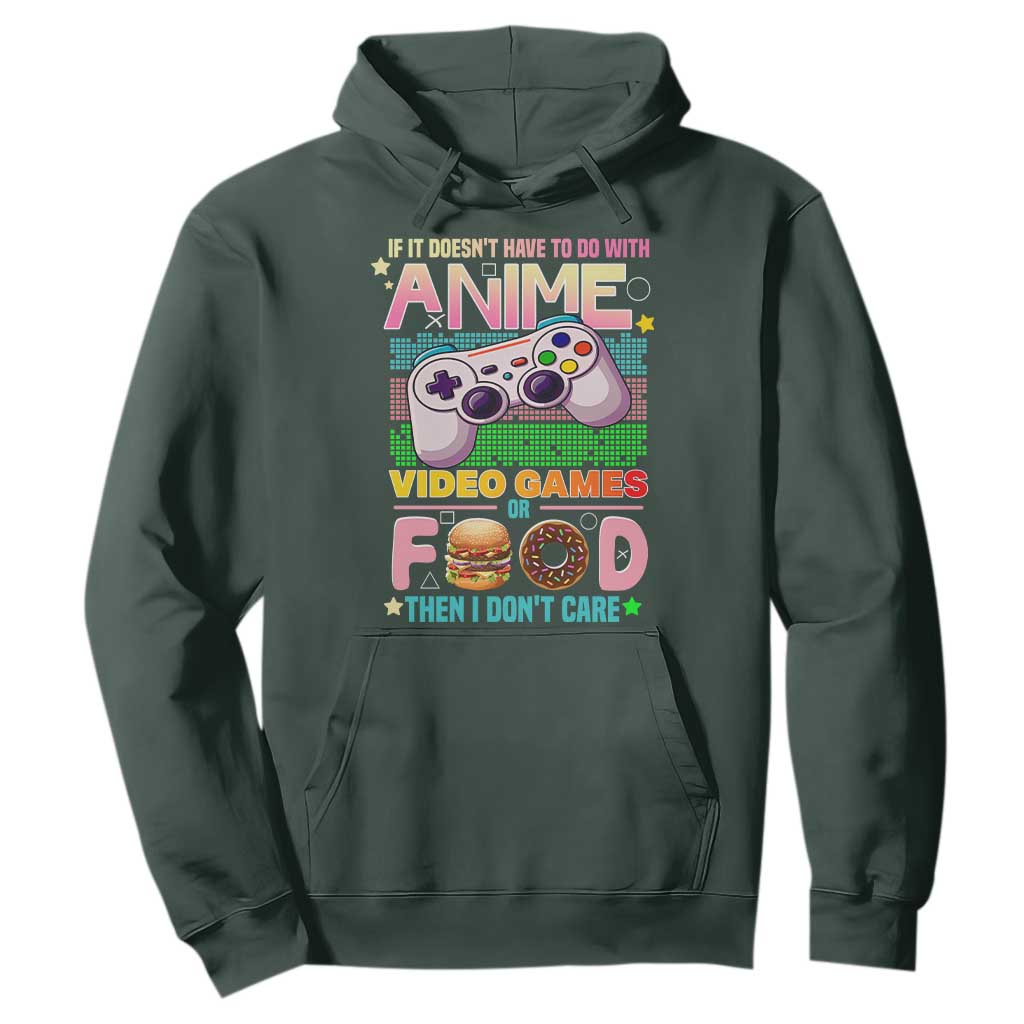 Anime Video Games Food Hoodie Japan Kawaii Gamer Otaku Aesthetic TS02 Dark Forest Green Print Your Wear