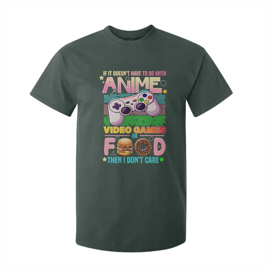 Anime Video Games Food T Shirt For Kid Japan Kawaii Gamer Otaku Aesthetic TS02 Dark Forest Green Print Your Wear