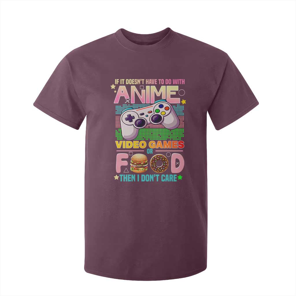 Anime Video Games Food T Shirt For Kid Japan Kawaii Gamer Otaku Aesthetic TS02 Maroon Print Your Wear