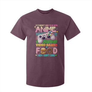 Anime Video Games Food T Shirt For Kid Japan Kawaii Gamer Otaku Aesthetic TS02 Maroon Print Your Wear
