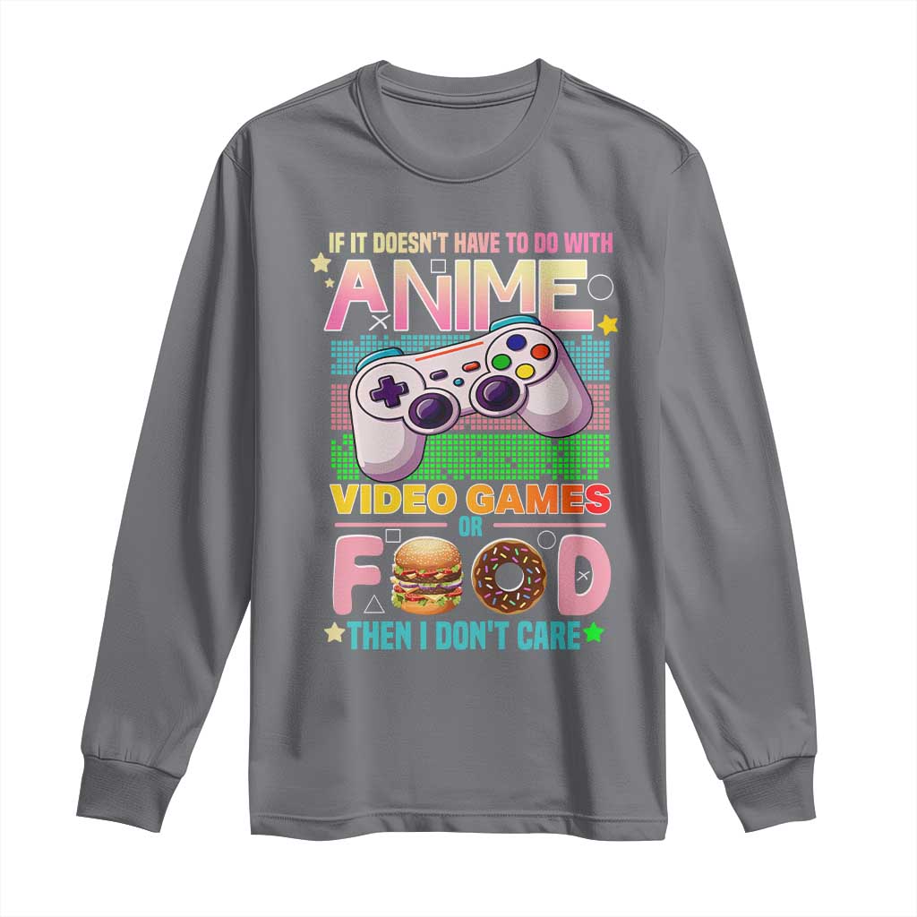 Anime Video Games Food Long Sleeve Shirt Japan Kawaii Gamer Otaku Aesthetic TS02 Charcoal Print Your Wear
