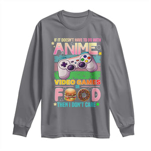 Anime Video Games Food Long Sleeve Shirt Japan Kawaii Gamer Otaku Aesthetic TS02 Charcoal Print Your Wear