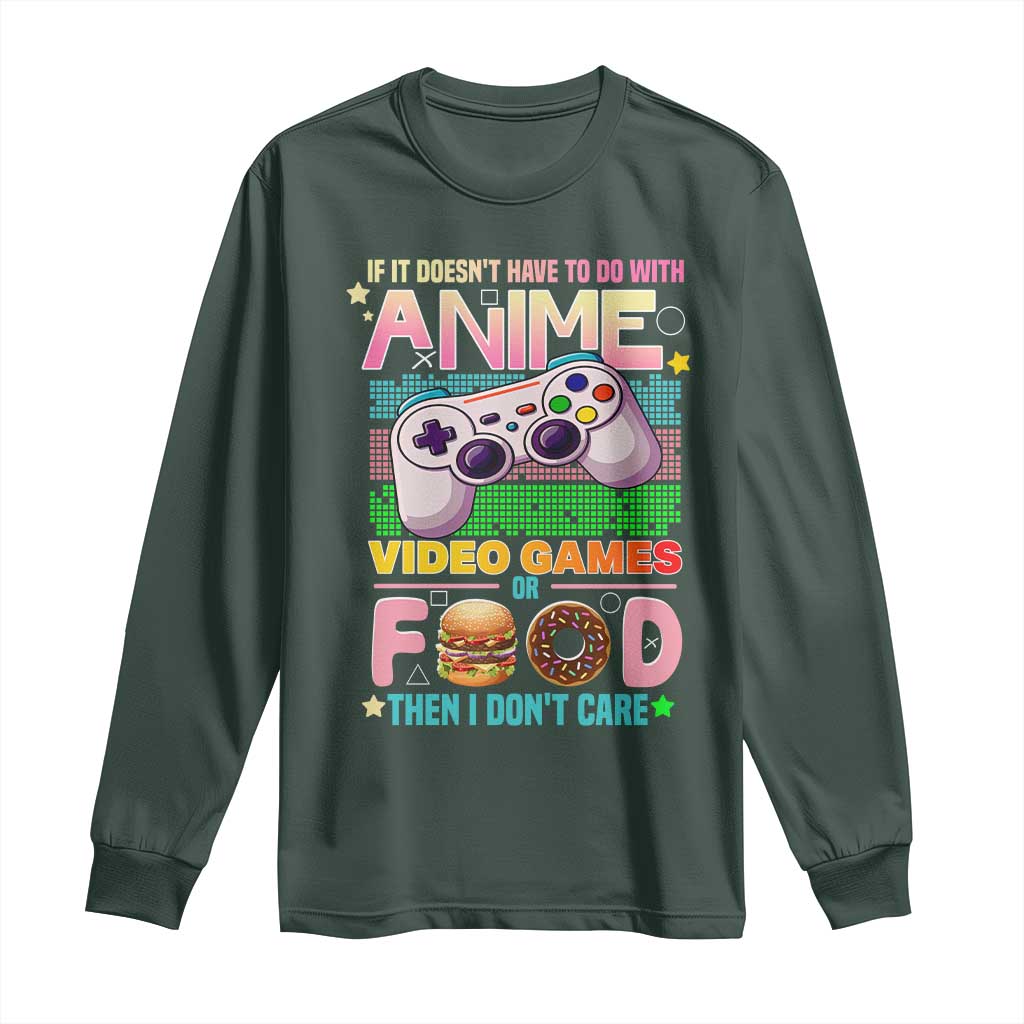 Anime Video Games Food Long Sleeve Shirt Japan Kawaii Gamer Otaku Aesthetic TS02 Dark Forest Green Print Your Wear
