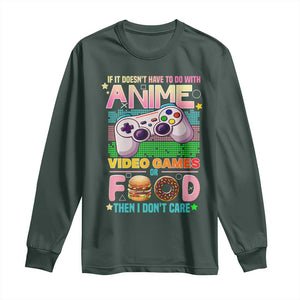 Anime Video Games Food Long Sleeve Shirt Japan Kawaii Gamer Otaku Aesthetic TS02 Dark Forest Green Print Your Wear