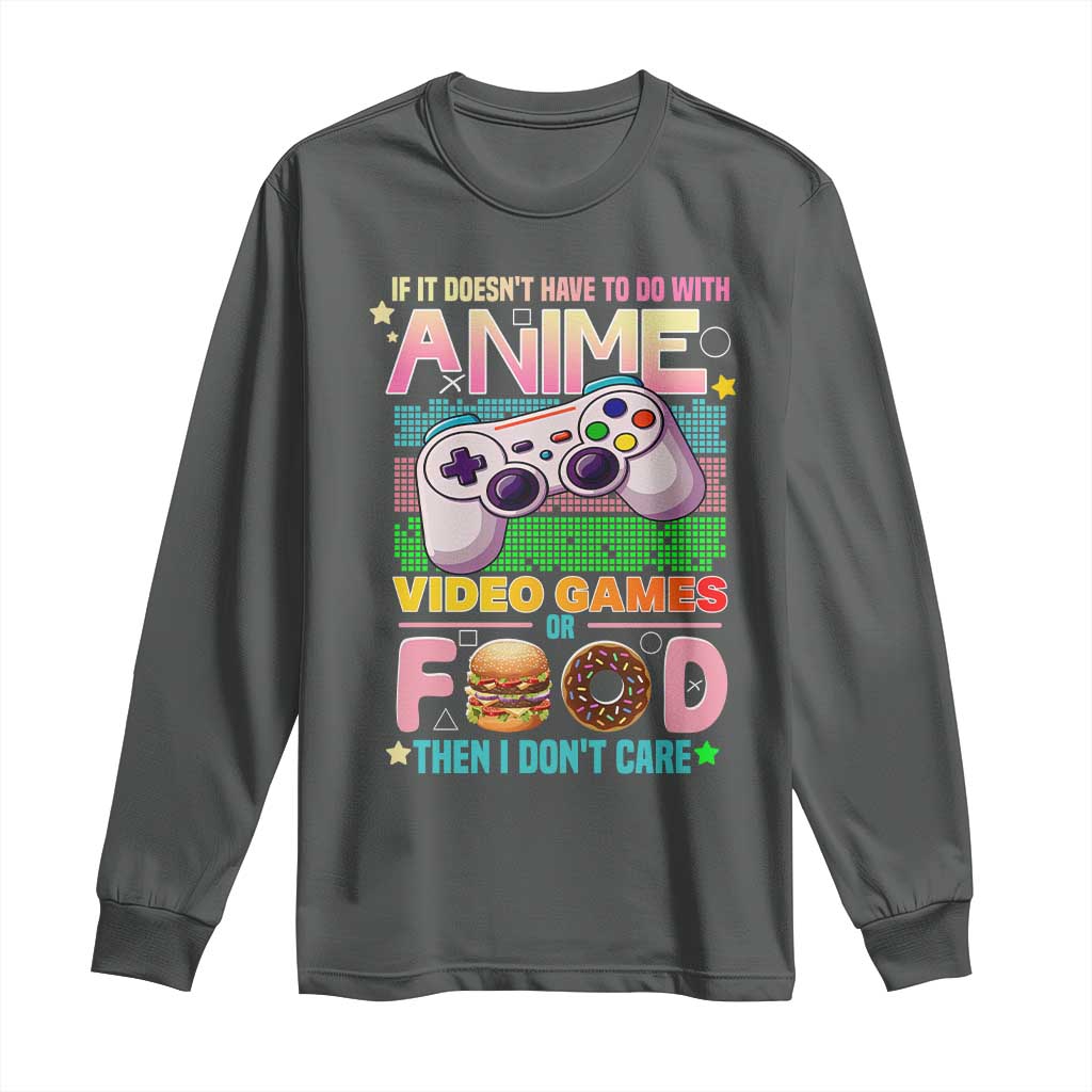 Anime Video Games Food Long Sleeve Shirt Japan Kawaii Gamer Otaku Aesthetic TS02 Dark Heather Print Your Wear