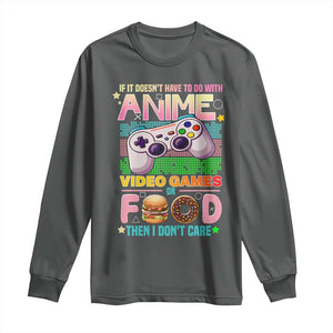 Anime Video Games Food Long Sleeve Shirt Japan Kawaii Gamer Otaku Aesthetic TS02 Dark Heather Print Your Wear