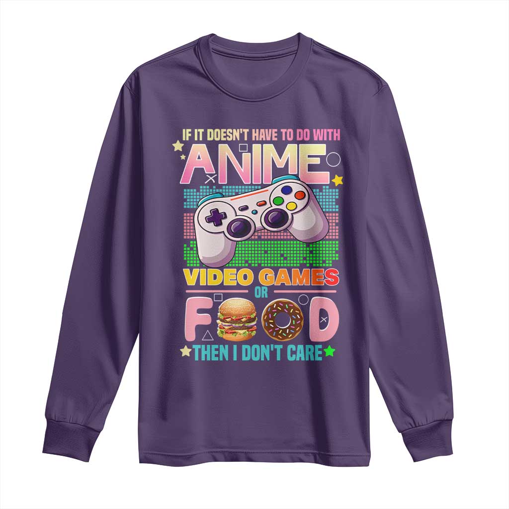 Anime Video Games Food Long Sleeve Shirt Japan Kawaii Gamer Otaku Aesthetic TS02 Purple Print Your Wear