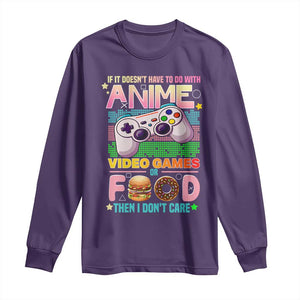 Anime Video Games Food Long Sleeve Shirt Japan Kawaii Gamer Otaku Aesthetic TS02 Purple Print Your Wear