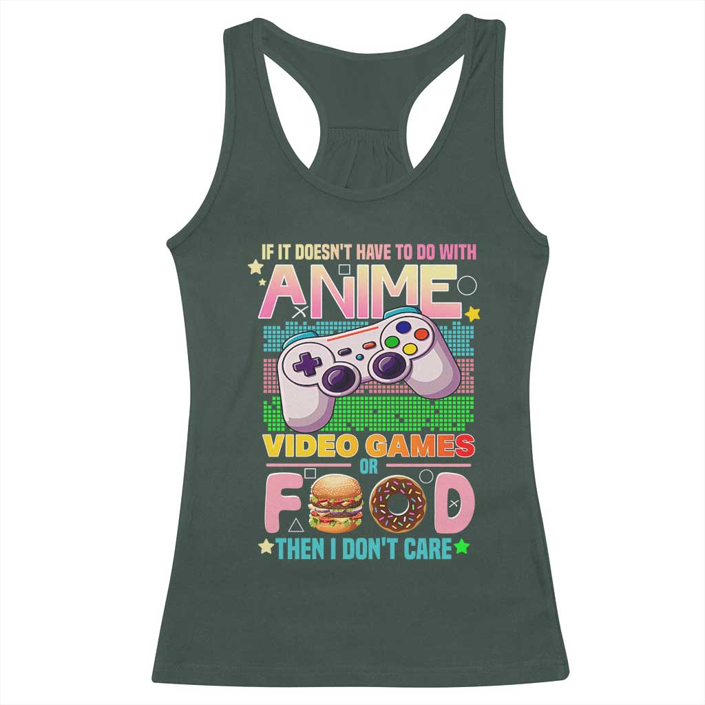 Anime Video Games Food Racerback Tank Top Japan Kawaii Gamer Otaku Aesthetic TS02 Dark Forest Green Print Your Wear