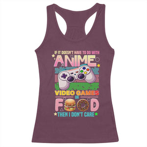 Anime Video Games Food Racerback Tank Top Japan Kawaii Gamer Otaku Aesthetic TS02 Maroon Print Your Wear
