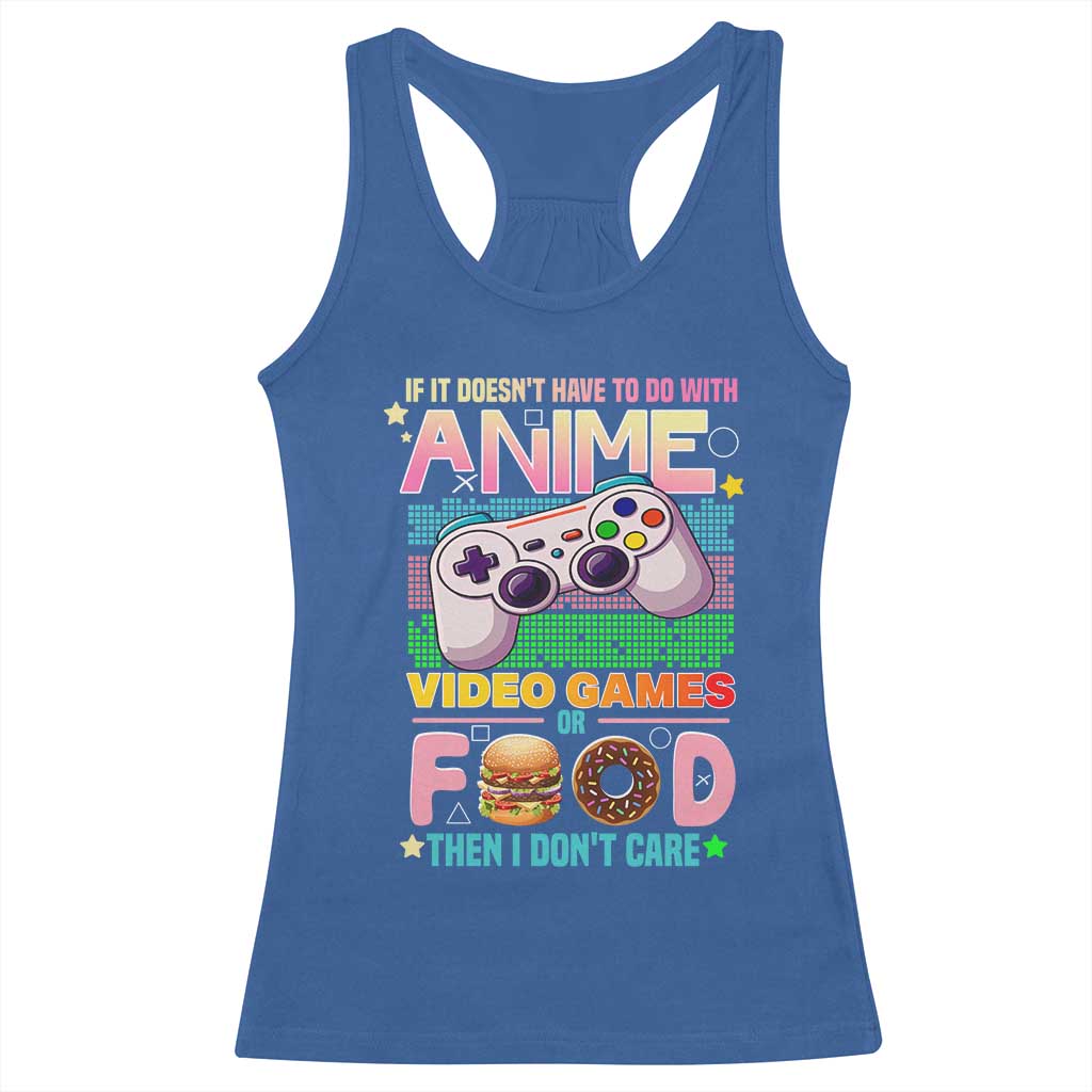 Anime Video Games Food Racerback Tank Top Japan Kawaii Gamer Otaku Aesthetic TS02 Royal Blue Print Your Wear