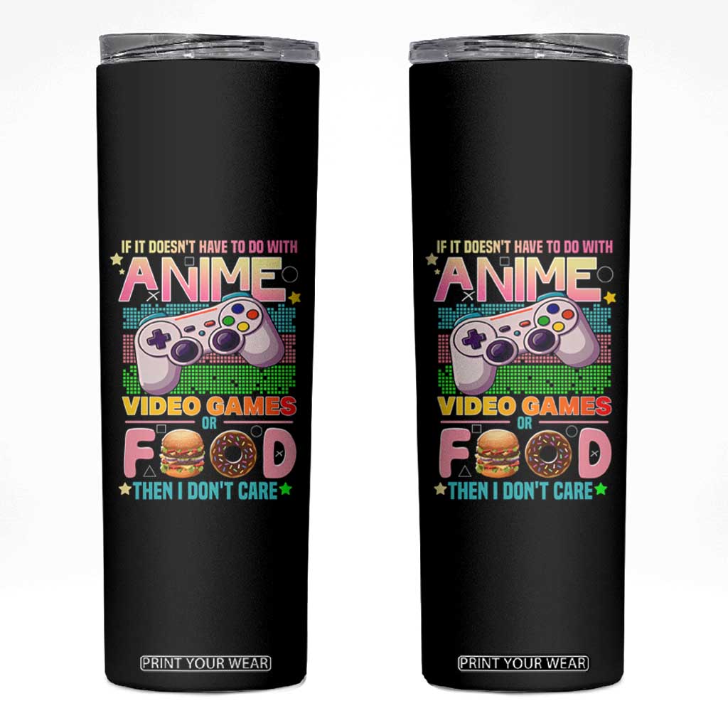 Anime Video Games Food Skinny Tumbler Japan Kawaii Gamer Otaku Aesthetic TS02 Black Print Your Wear