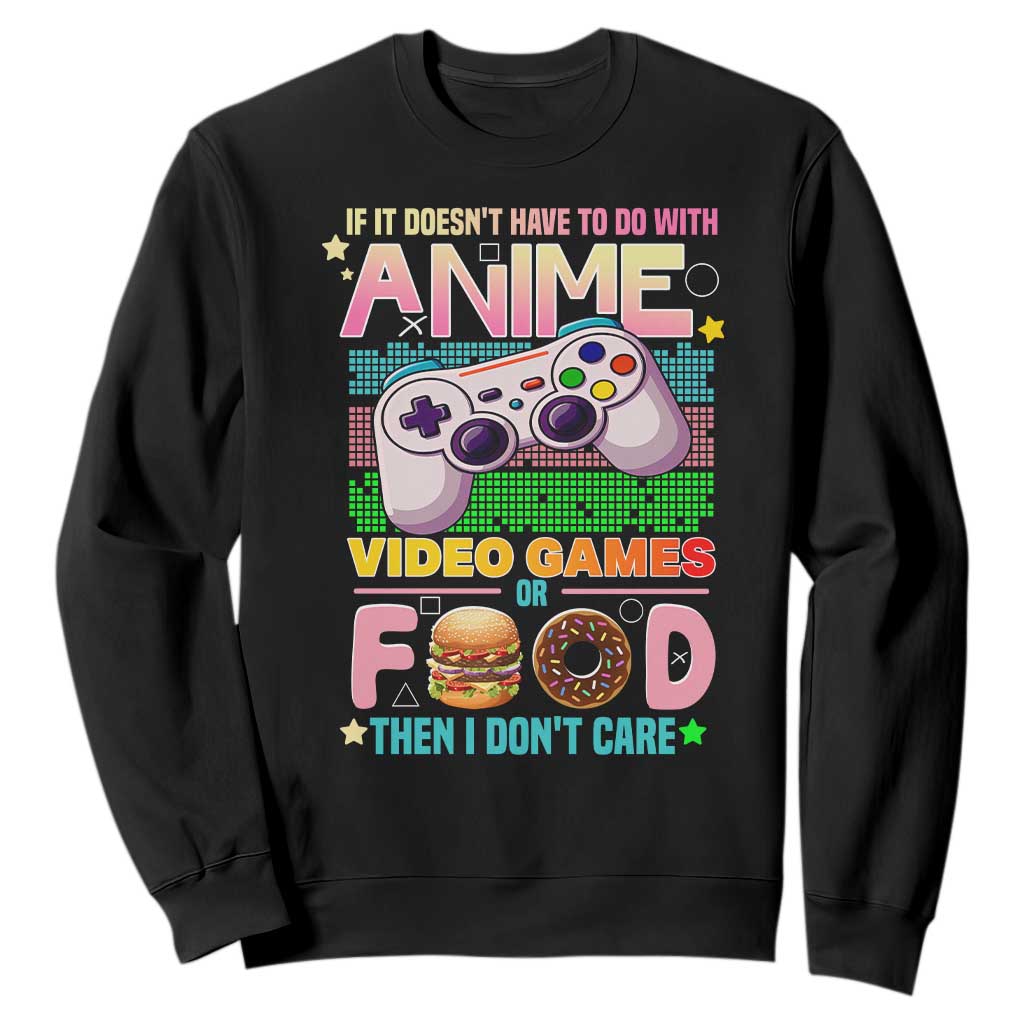 Anime Video Games Food Sweatshirt Japan Kawaii Gamer Otaku Aesthetic TS02 Black Print Your Wear