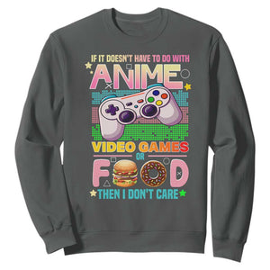 Anime Video Games Food Sweatshirt Japan Kawaii Gamer Otaku Aesthetic TS02 Dark Heather Print Your Wear