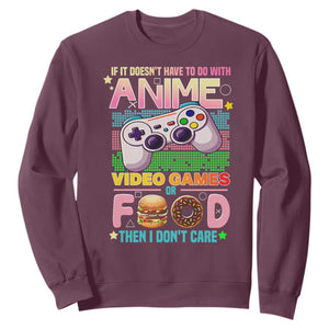 Anime Video Games Food Sweatshirt Japan Kawaii Gamer Otaku Aesthetic TS02 Maroon Print Your Wear