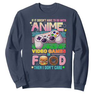 Anime Video Games Food Sweatshirt Japan Kawaii Gamer Otaku Aesthetic TS02 Navy Print Your Wear