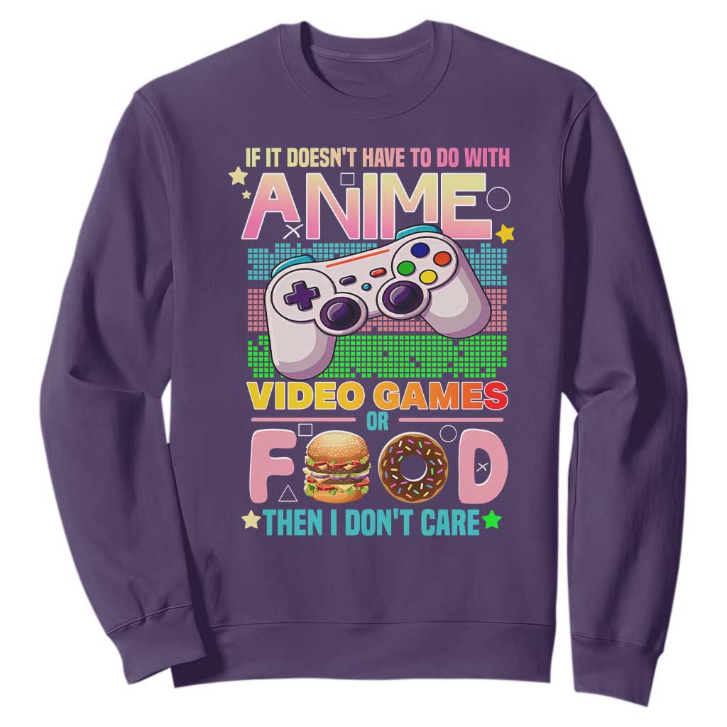 Anime Video Games Food Sweatshirt Japan Kawaii Gamer Otaku Aesthetic TS02 Purple Print Your Wear