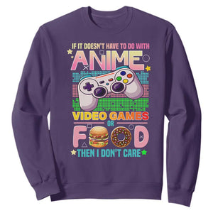 Anime Video Games Food Sweatshirt Japan Kawaii Gamer Otaku Aesthetic TS02 Purple Print Your Wear