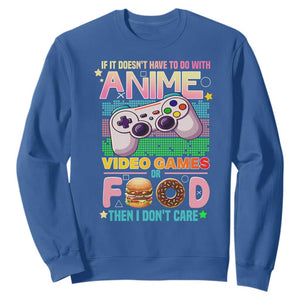Anime Video Games Food Sweatshirt Japan Kawaii Gamer Otaku Aesthetic TS02 Royal Blue Print Your Wear