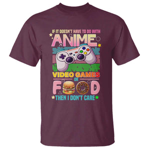 Anime Video Games Food T Shirt Japan Kawaii Gamer Otaku Aesthetic TS02 Maroon Print Your Wear