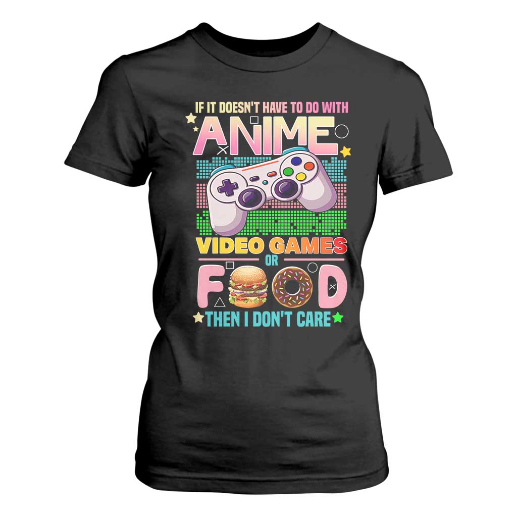 Anime Video Games Food T Shirt For Women Japan Kawaii Gamer Otaku Aesthetic TS02 Black Print Your Wear