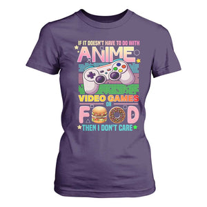 Anime Video Games Food T Shirt For Women Japan Kawaii Gamer Otaku Aesthetic TS02 Purple Print Your Wear