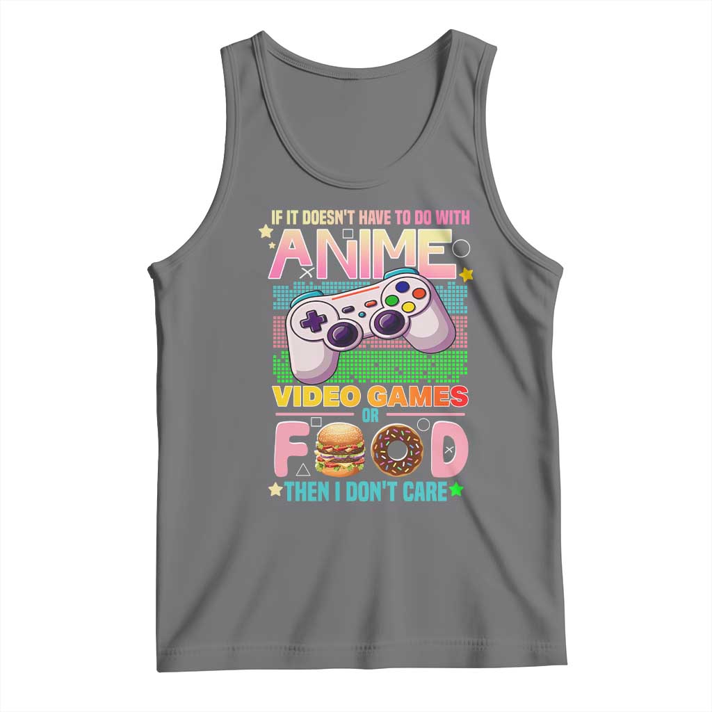 Anime Video Games Food Tank Top Japan Kawaii Gamer Otaku Aesthetic TS02 Black Heather Print Your Wear