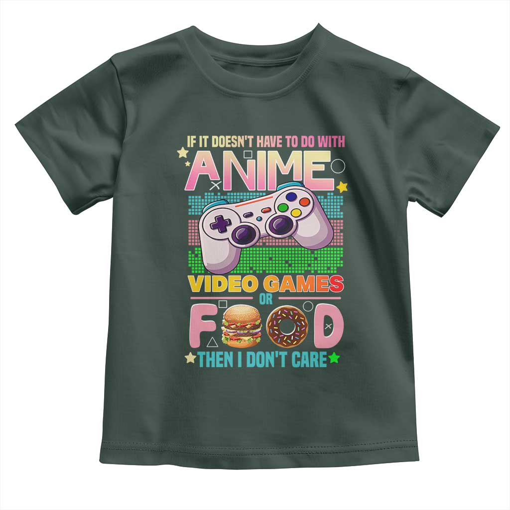 Anime Video Games Food Toddler T Shirt Japan Kawaii Gamer Otaku Aesthetic TS02 Dark Forest Green Print Your Wear