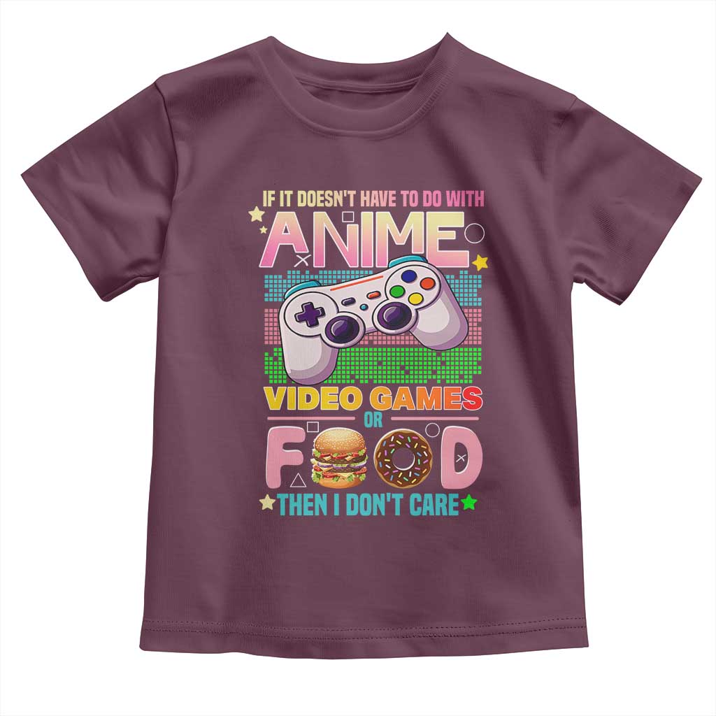 Anime Video Games Food Toddler T Shirt Japan Kawaii Gamer Otaku Aesthetic TS02 Maroon Print Your Wear