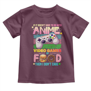 Anime Video Games Food Toddler T Shirt Japan Kawaii Gamer Otaku Aesthetic TS02 Maroon Print Your Wear