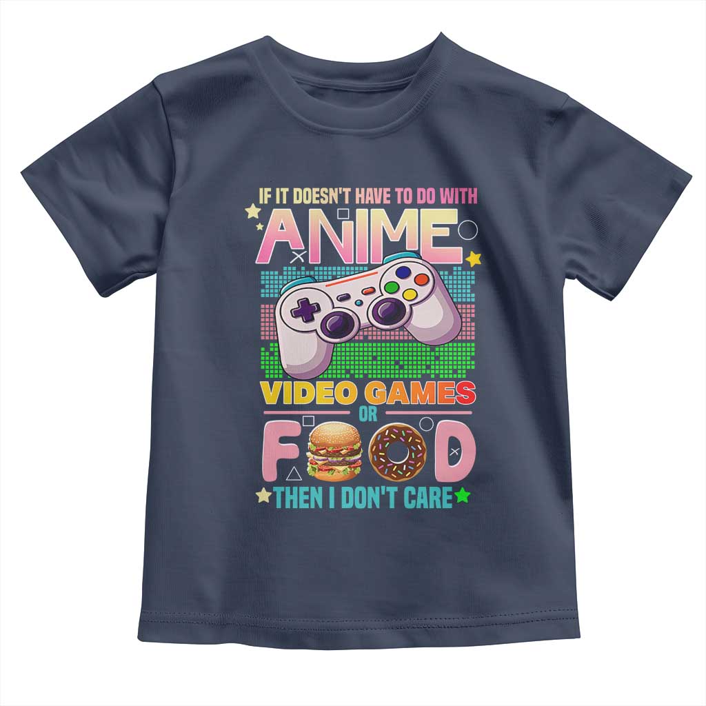 Anime Video Games Food Toddler T Shirt Japan Kawaii Gamer Otaku Aesthetic TS02 Navy Print Your Wear