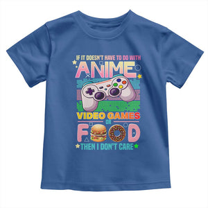 Anime Video Games Food Toddler T Shirt Japan Kawaii Gamer Otaku Aesthetic TS02 Royal Blue Print Your Wear