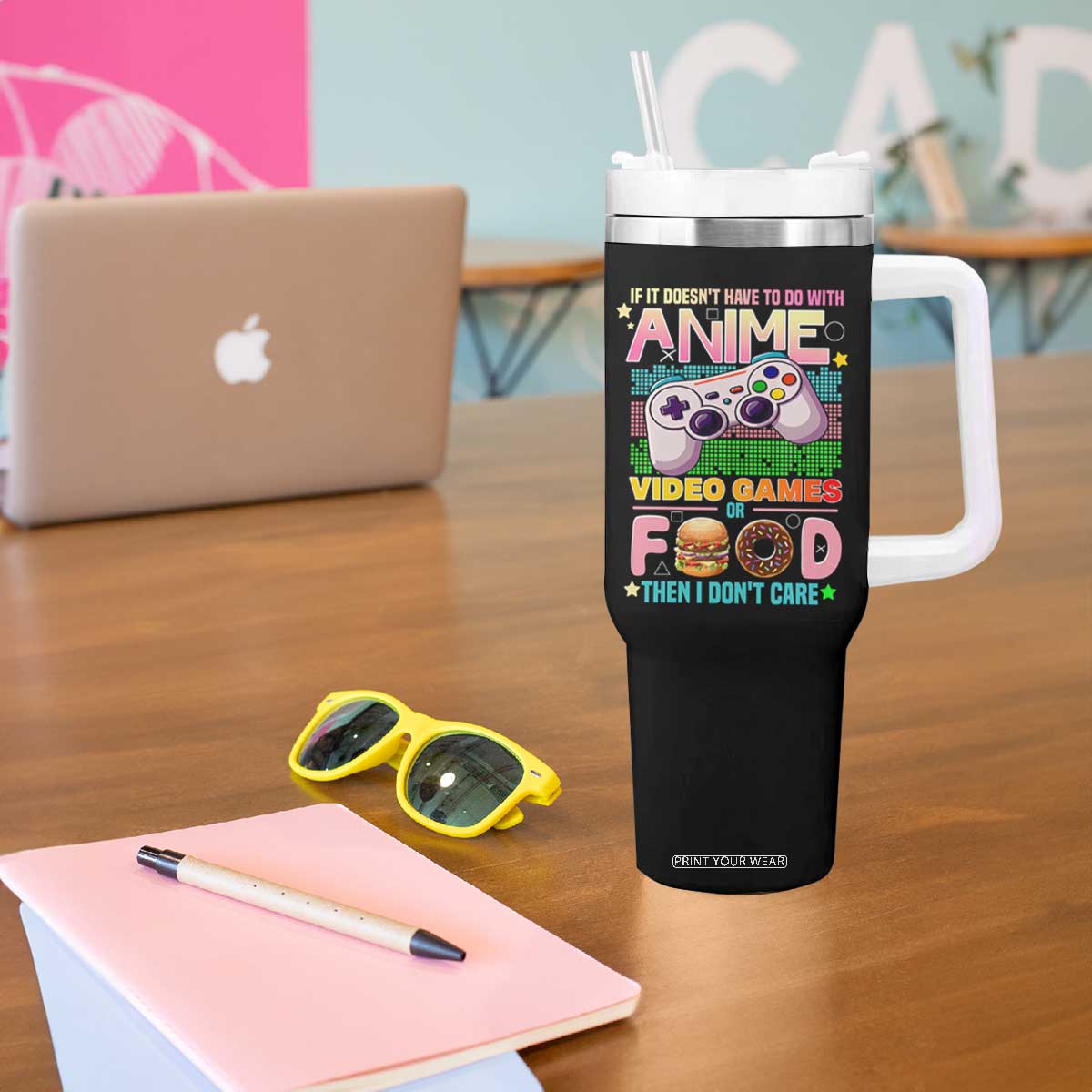 Anime Video Games Food Tumbler With Handle Japan Kawaii Gamer Otaku Aesthetic TS02 Print Your Wear