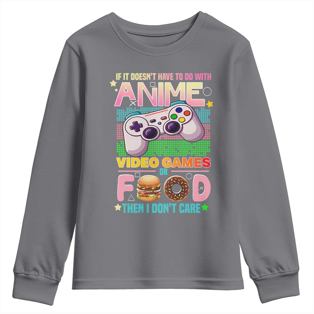 Anime Video Games Food Youth Sweatshirt Japan Kawaii Gamer Otaku Aesthetic TS02 Charcoal Print Your Wear