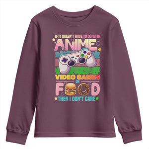 Anime Video Games Food Youth Sweatshirt Japan Kawaii Gamer Otaku Aesthetic TS02 Maroon Print Your Wear