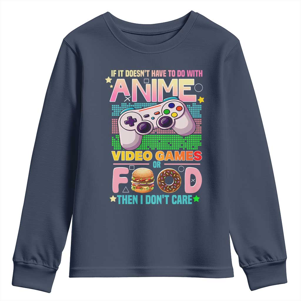 Anime Video Games Food Youth Sweatshirt Japan Kawaii Gamer Otaku Aesthetic TS02 Navy Print Your Wear