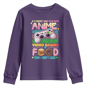 Anime Video Games Food Youth Sweatshirt Japan Kawaii Gamer Otaku Aesthetic TS02 Purple Print Your Wear