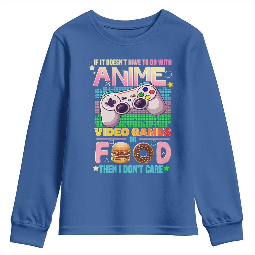 Anime Video Games Food Youth Sweatshirt Japan Kawaii Gamer Otaku Aesthetic TS02 Royal Blue Print Your Wear