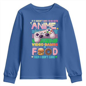 Anime Video Games Food Youth Sweatshirt Japan Kawaii Gamer Otaku Aesthetic TS02 Royal Blue Print Your Wear