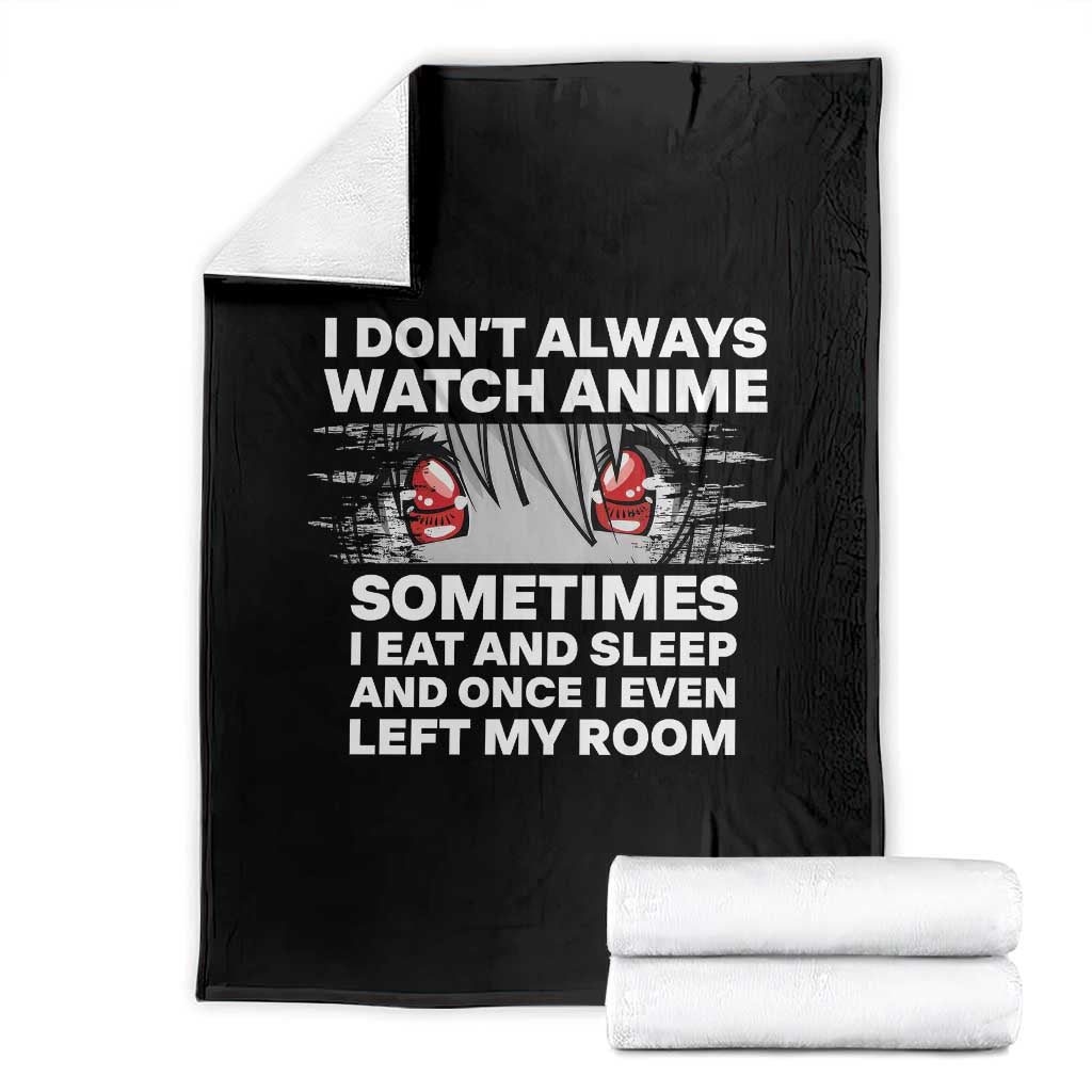Funny Anime Lover Throw Blanket Japanese Kawaii Manga Otaku TS02 Black Print Your Wear