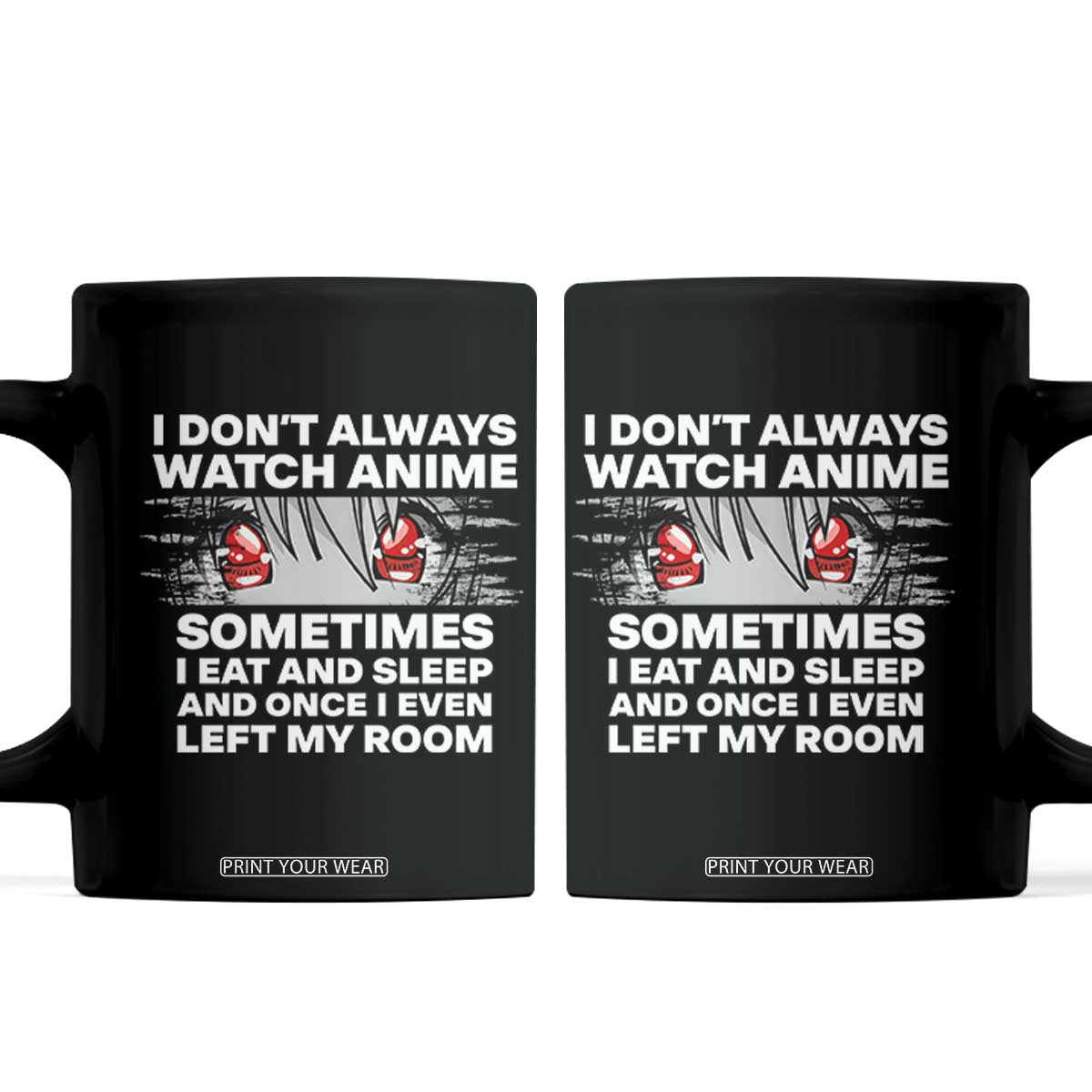 Funny Anime Lover Coffee Mug Japanese Kawaii Manga Otaku TS02 Black Print Your Wear