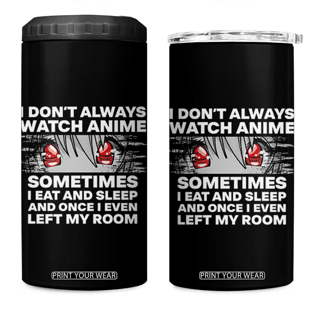 Funny Anime Lover 4 in 1 Can Cooler Tumbler Japanese Kawaii Manga Otaku TS02 One Size: 16 oz Black Print Your Wear