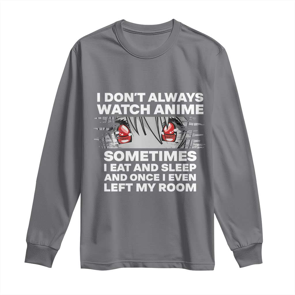 Funny Anime Lover Long Sleeve Shirt Japanese Kawaii Manga Otaku TS02 Charcoal Print Your Wear
