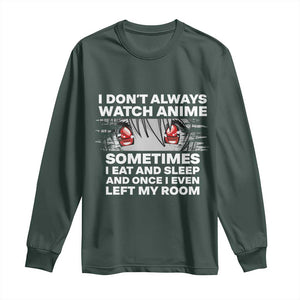 Funny Anime Lover Long Sleeve Shirt Japanese Kawaii Manga Otaku TS02 Dark Forest Green Print Your Wear