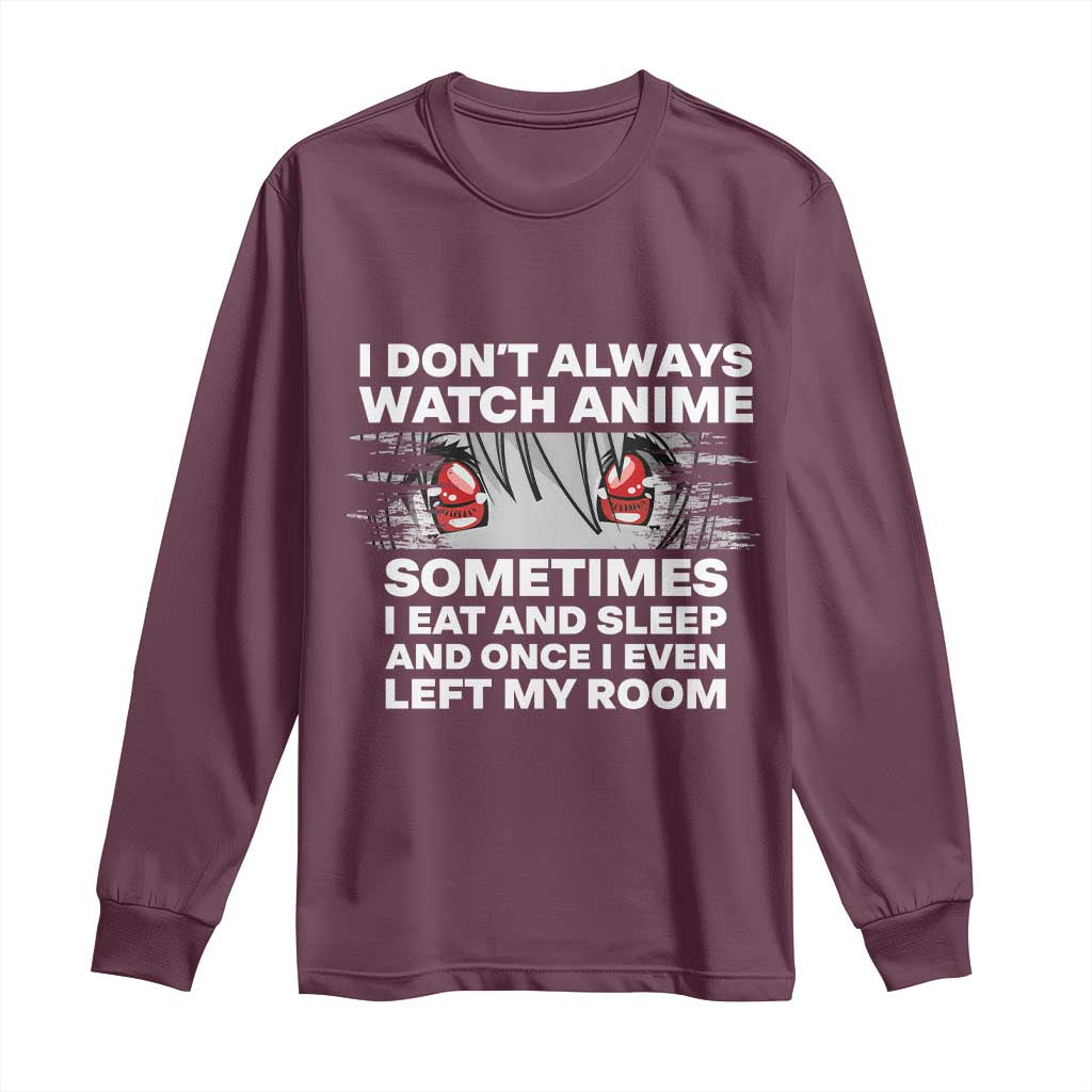 Funny Anime Lover Long Sleeve Shirt Japanese Kawaii Manga Otaku TS02 Maroon Print Your Wear