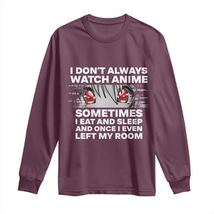 Funny Anime Lover Long Sleeve Shirt Japanese Kawaii Manga Otaku TS02 Maroon Print Your Wear