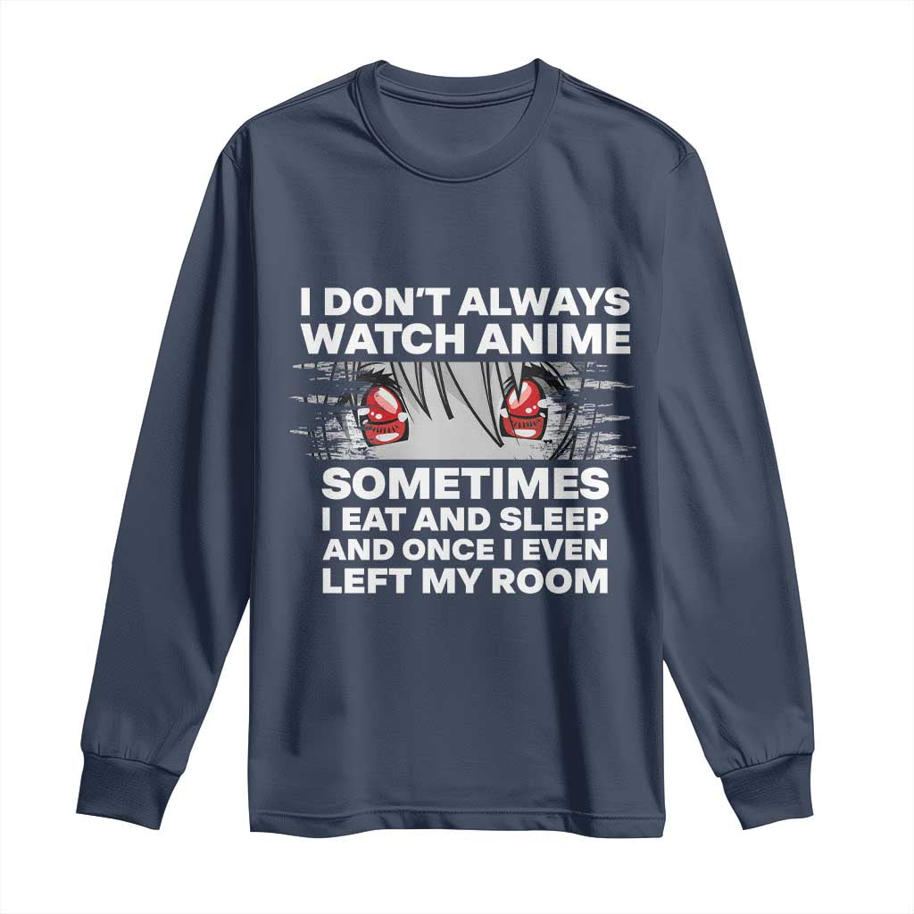 Funny Anime Lover Long Sleeve Shirt Japanese Kawaii Manga Otaku TS02 Navy Print Your Wear
